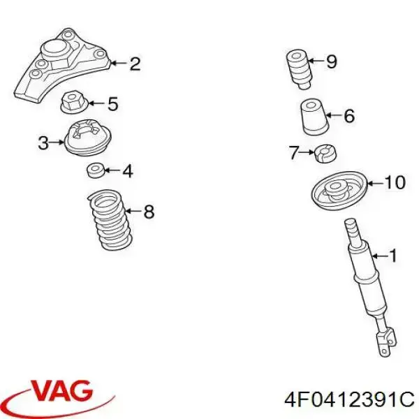 Suporte de amortecedor dianteiro VAG 4F0412391C preço, a partir de 14,14 USD