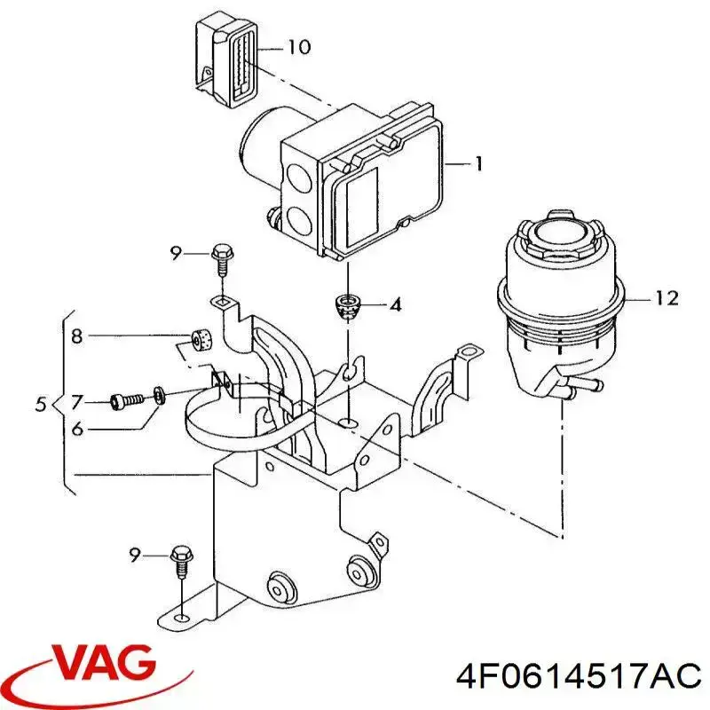 4F0614517AC VAG Unidade hidráulico de controlo ABS