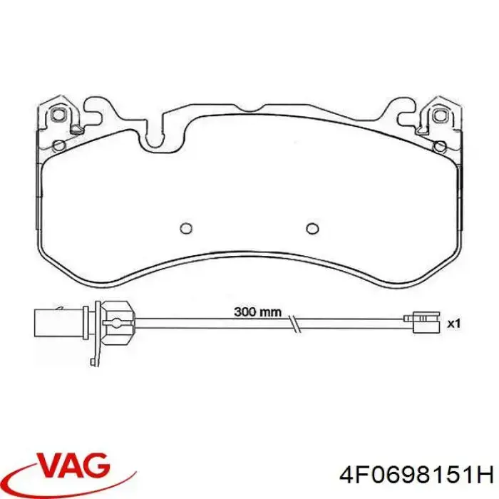 Compre 4F0698151H VAG Sapatas do freio dianteiras de disco