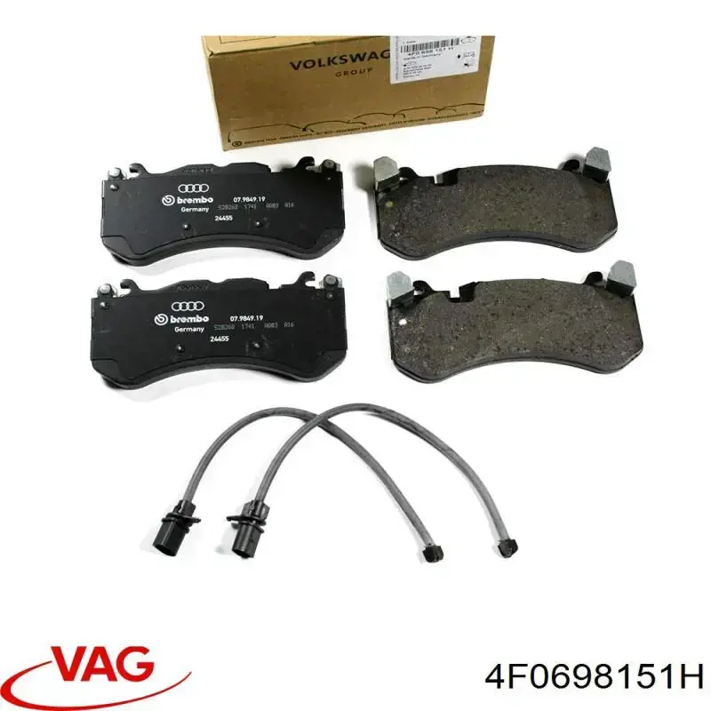 4F0698151H VAG Sapatas do freio dianteiras de disco