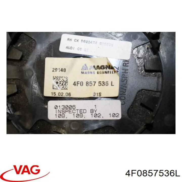 Elemento espelhado do espelho de retrovisão direito VAG 4F0857536L preço, a partir de 394,55 USD