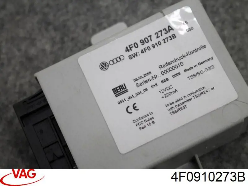 Unidade do sistema de controlo de pressão nos pneus VAG 4F0910273B preço, a partir de 68,10 USD