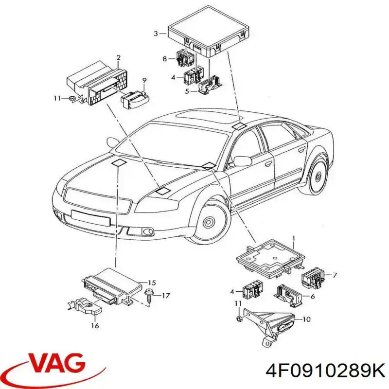 Unidade de conforto VAG 4F0910289K preço, a partir de 66,40 USD