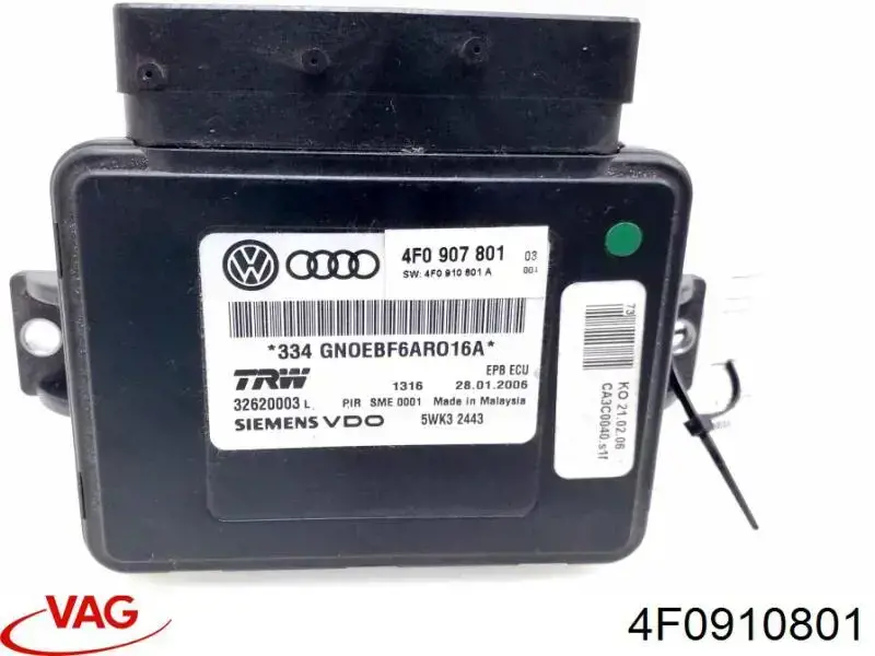 Unidade de controlo (módulo) do freio de estacionamento eletromecânico VAG 4F0910801 preço, a partir de 295,45 USD