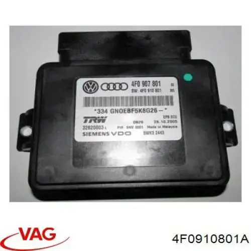 4F0910801A VAG Unidade de controlo (módulo) do freio de estacionamento eletromecânico