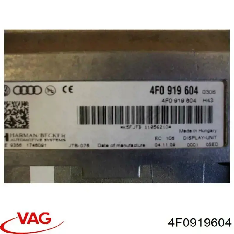 4F0919604 VAG Mostrador multifuncional