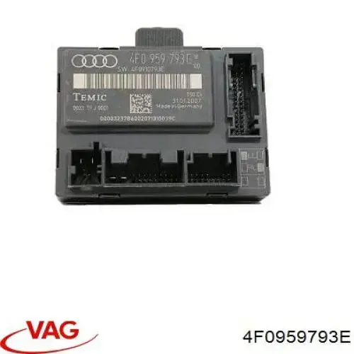 4F0959793E VAG Módulo de conforto da porta dianteira