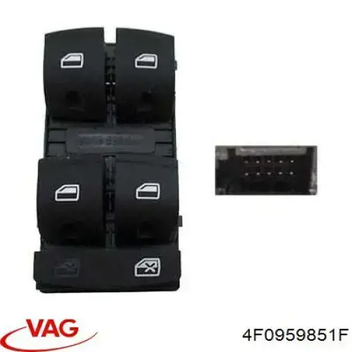 Compre 4F0959851F VAG Unidade de botões dianteira esquerda de controlo de elevador de vidro