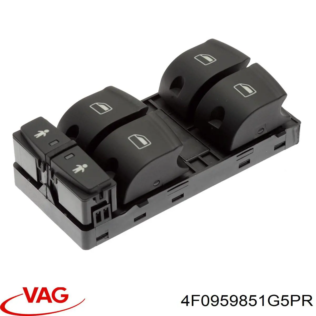 4F0959851G5PR VAG Unidade de botões dianteira esquerda de controlo de elevador de vidro