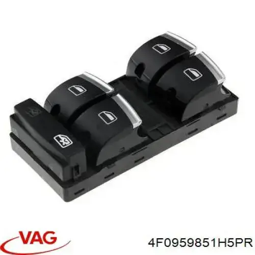 Unidade de botões dianteira esquerda de controlo de elevador de vidro VAG 4F0959851H5PR preço, a partir de 52,78 USD
