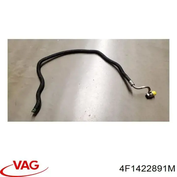 4F1422891M VAG Mangueira da Direção hidrâulica assistida de pressão baixa, desde a cremalheira (do mecanismo) até o radiador