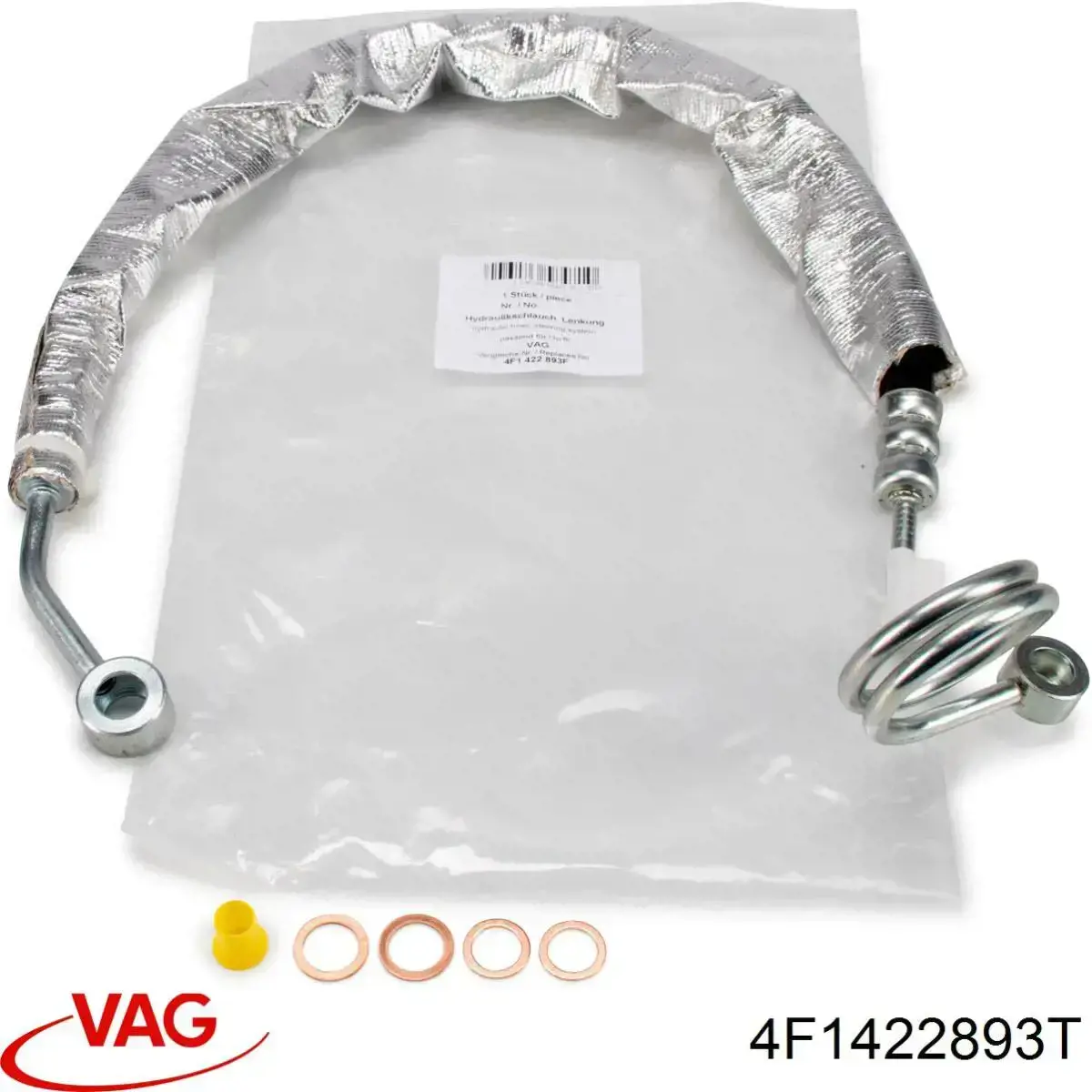 Compre 4F1422893AL VAG Mangueira da Direção hidrâulica assistida de pressão alta desde a bomba até a régua (do mecanismo)