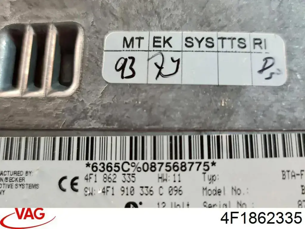 Unidade de controlo Bluetooth 4F1862335 VAG