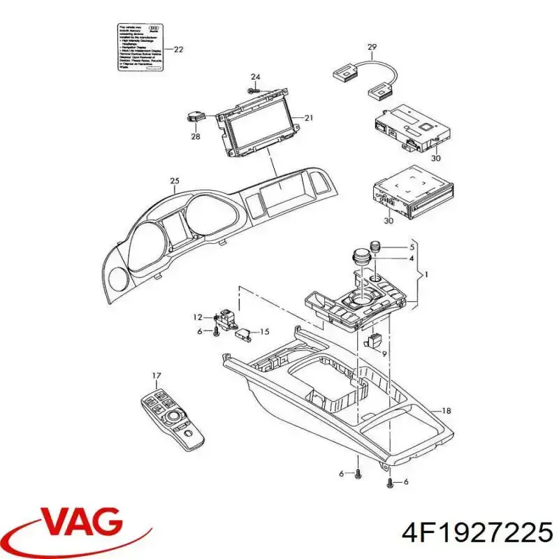 Tecla do freio de estacionamento eletromecânico VAG 4F1927225 preço, a partir de 37,22 USD
