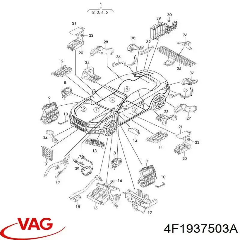 4F1937503A VAG Unidade de dispositivos de segurança