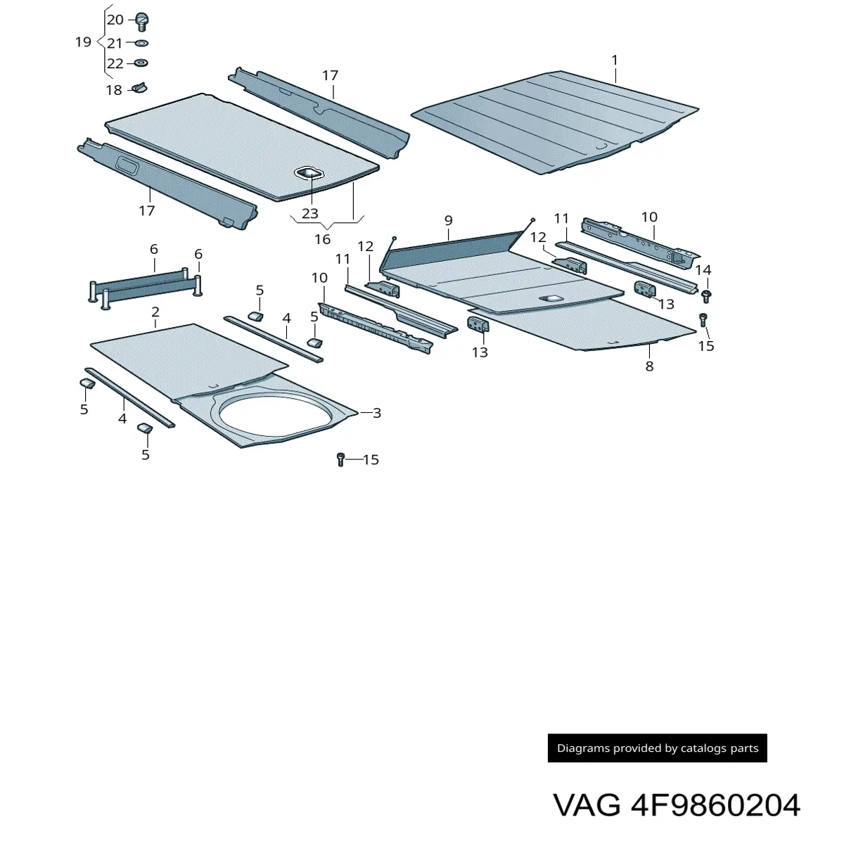 4F9860378C VAG Organizador de porta-malas (fixador de bagagem)