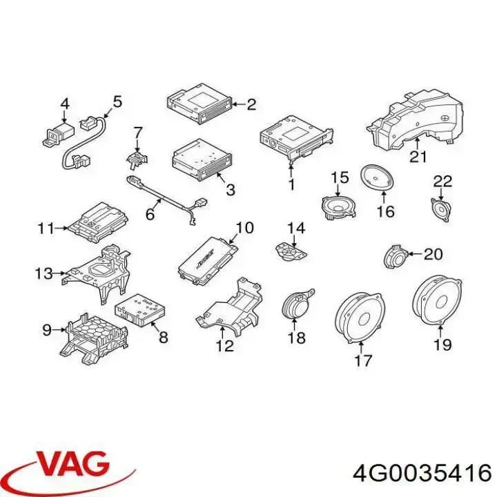 Compre 4G0035416 VAG Alto-falante da porta dianteira