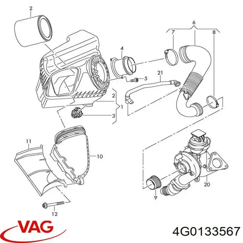Coxim de caixa de filtro de ar VAG 4G0133567 preço, a partir de 19,32 EUR