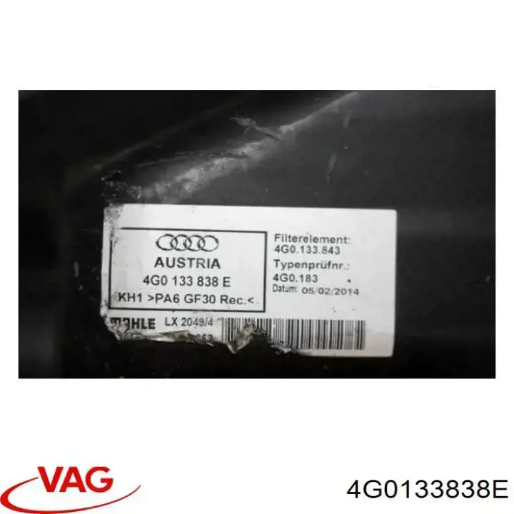 Caixa de filtro de ar VAG 4G0133838E preço, a partir de 120,10 USD