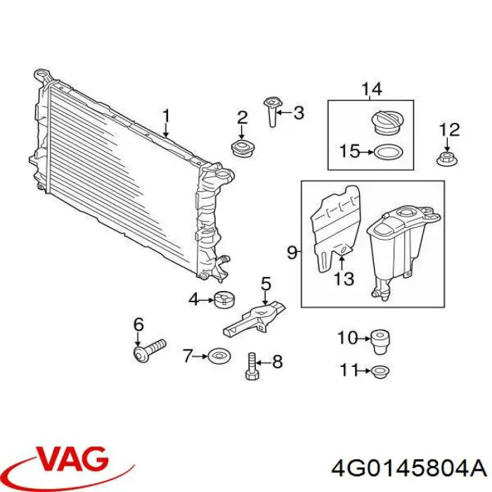 Radiador de esfriamento de motor adicional VAG 4G0145804A preço, a partir de 171,53 USD
