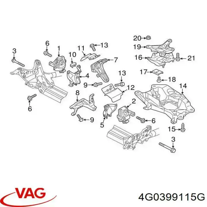 Compre 4G0399115G VAG Consola de coxim da Caixa de Mudança