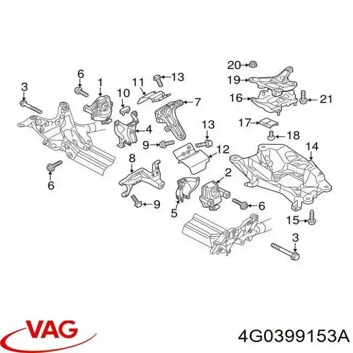 Coxim de transmissão (suporte da caixa de mudança) VAG 4G0399153A preço, a partir de 76,49 USD