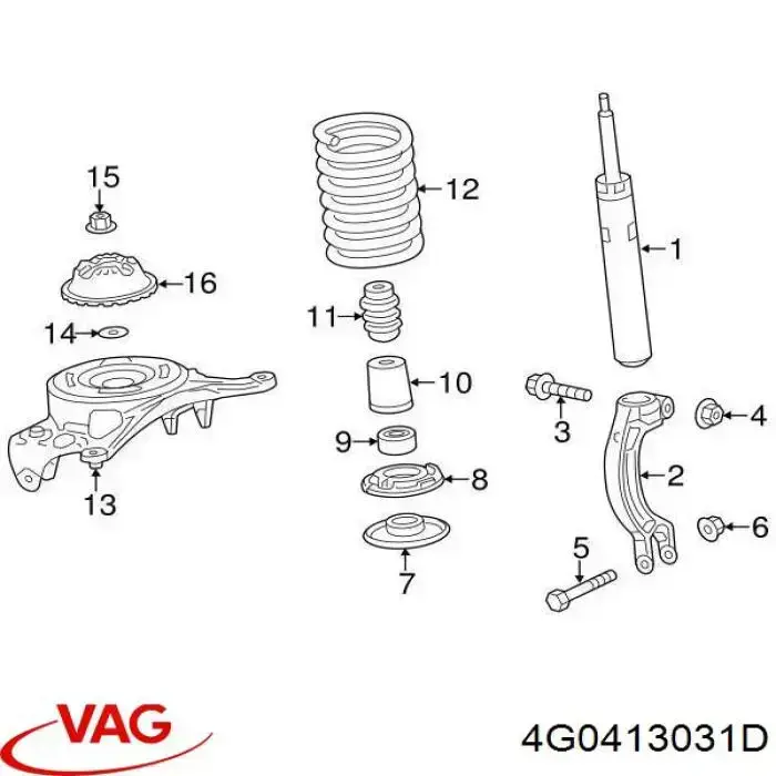 Compre 4G0413031D VAG Amortecedor dianteiro