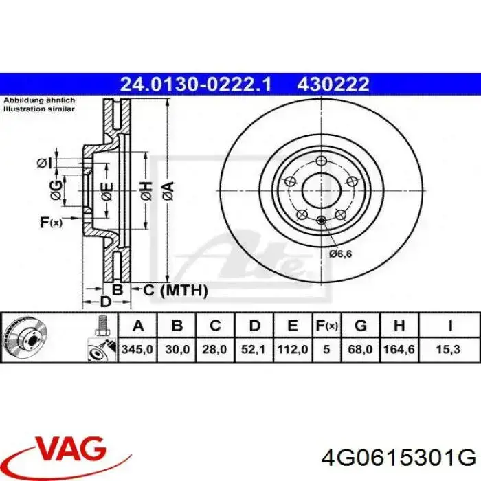 Compre 4G0615301G VAG Disco do freio dianteiro