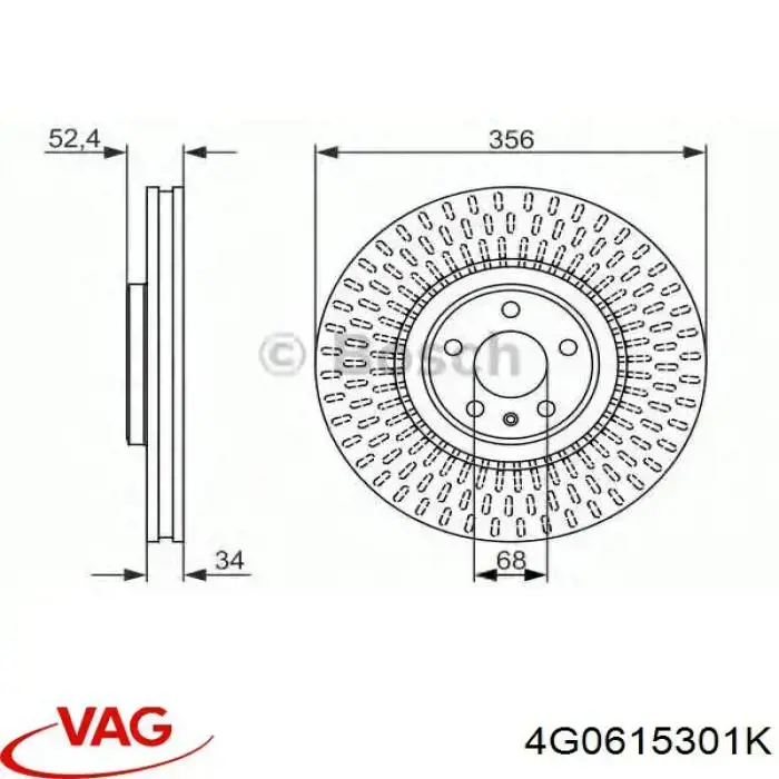 Compre 4G0615301K VAG Disco do freio dianteiro