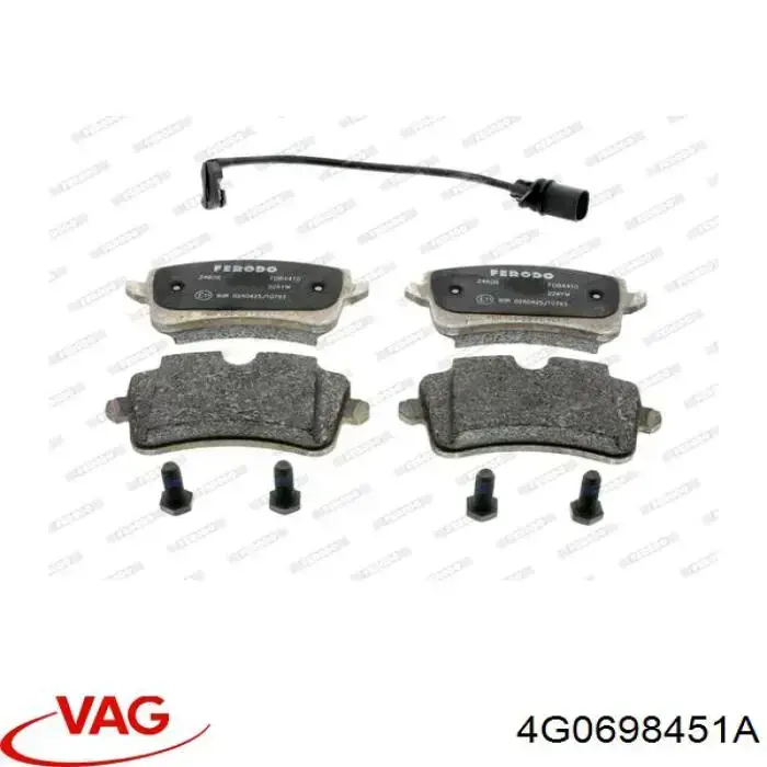 Compre 4G0698451A VAG Sapatas do freio traseiras de disco