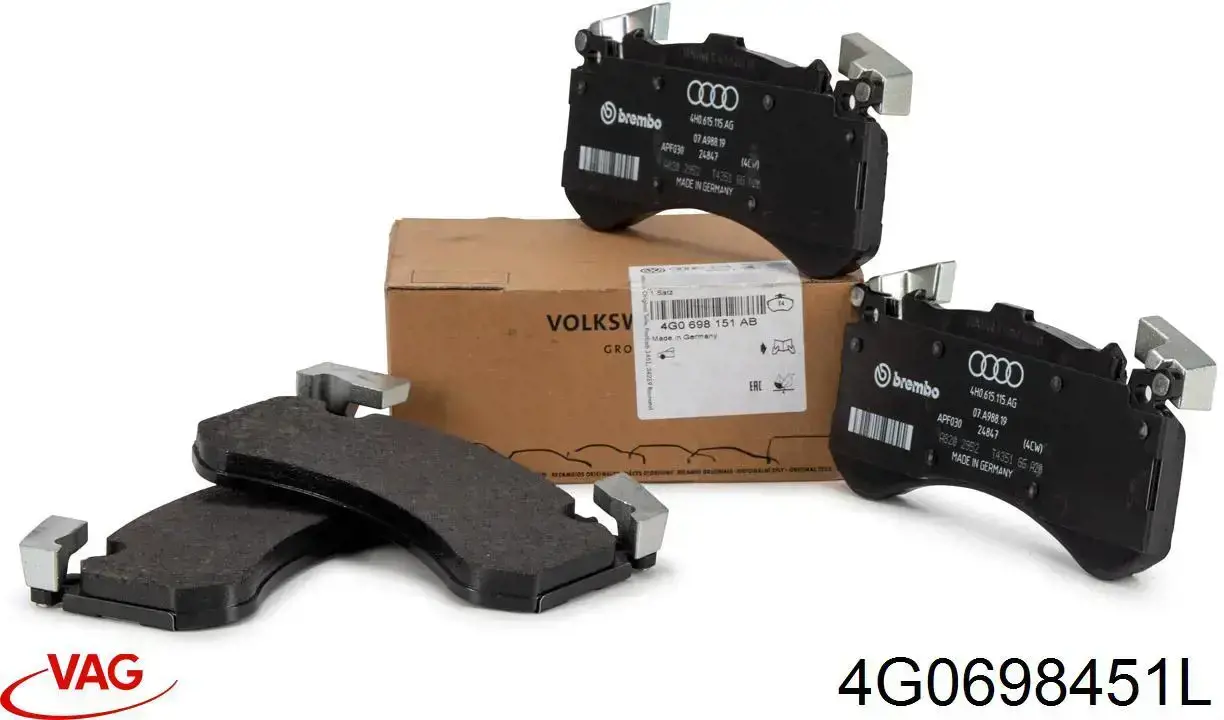 Compre 4G0698451L VAG Sapatas do freio traseiras de disco