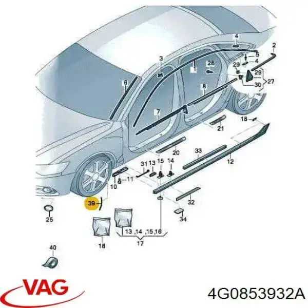  VAG 4G0853932A preço, a partir de 35,80 USD