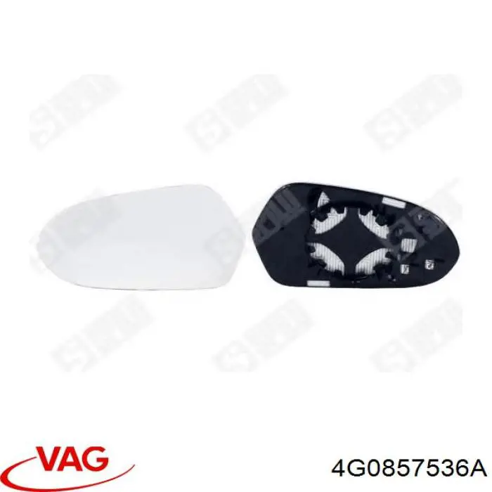 4G0857536A VAG Elemento espelhado do espelho de retrovisão direito
