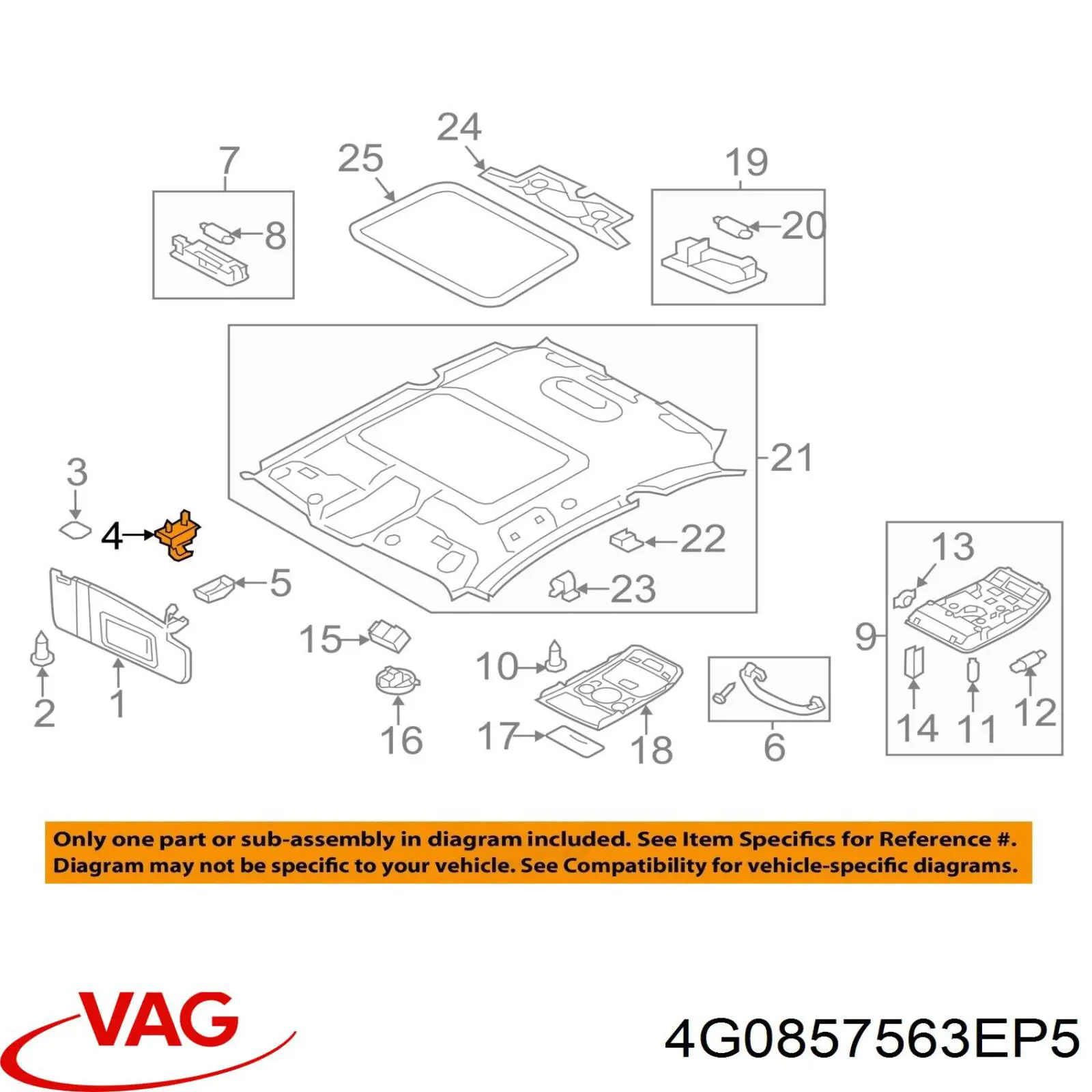  VAG 4G0857563EP5 preço, a partir de 1,03 USD