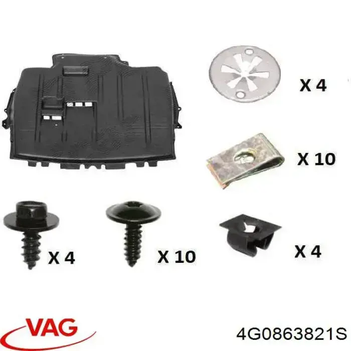 4G0863821S VAG Proteção de motor dianteira