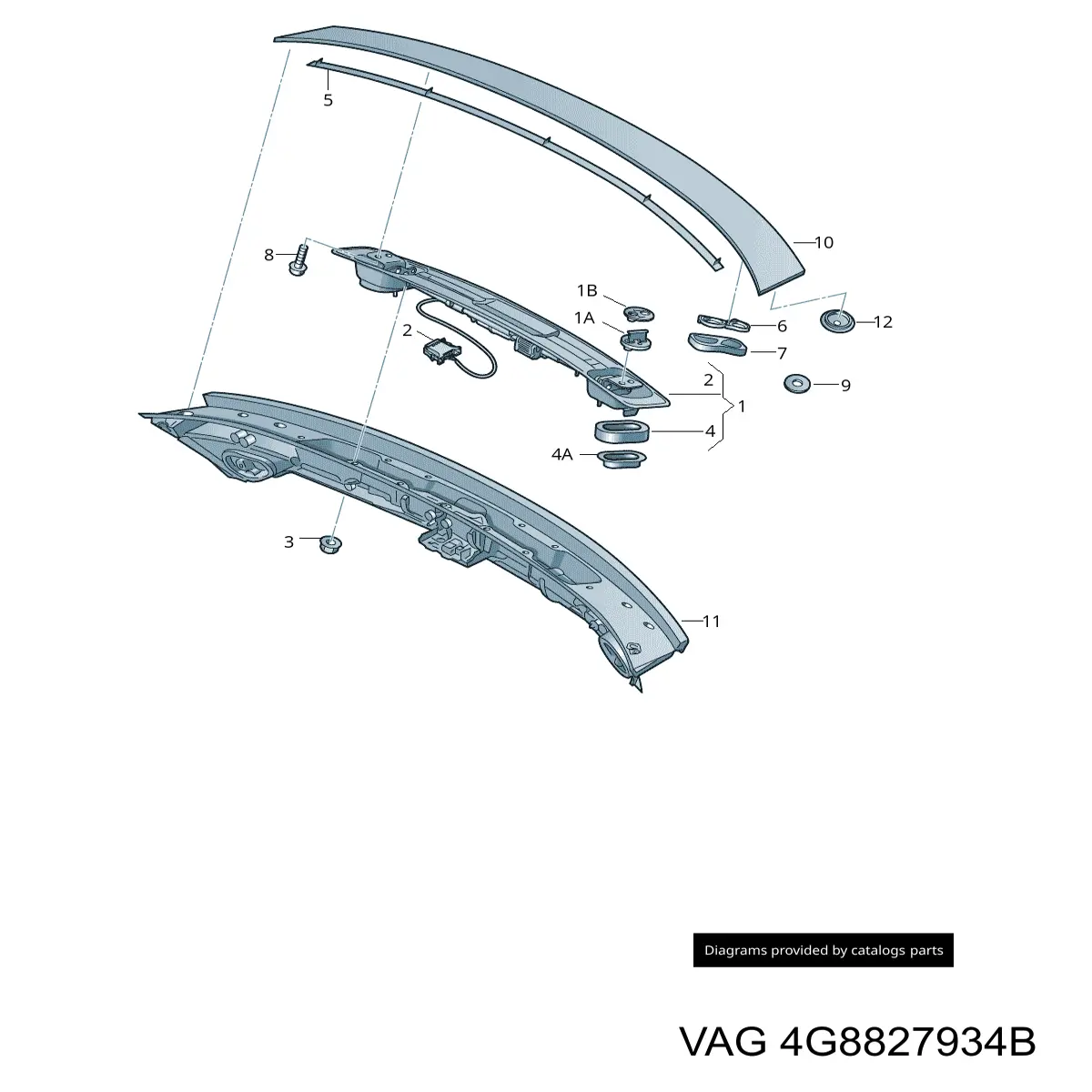 Spoiler de porta-malas (de 3ª/5ª porta traseira) VAG 4G8827934B preço, a partir de 849,58 USD