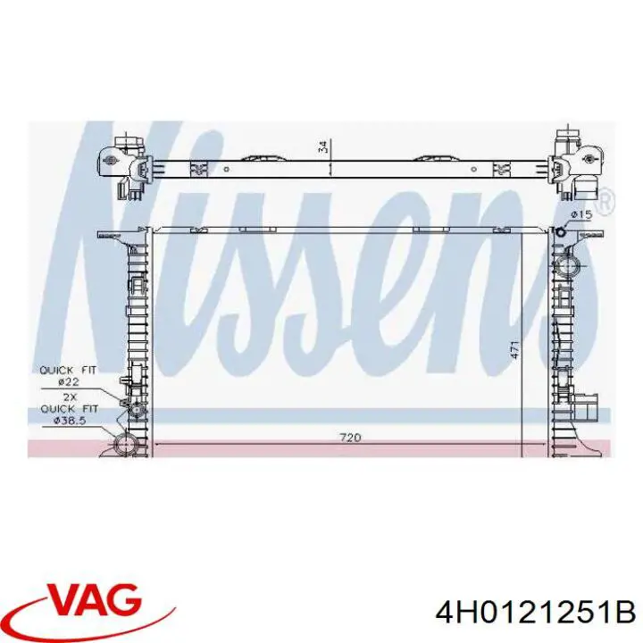 Radiador de esfriamento de motor VAG 4H0121251B preço, a partir de 185,49 USD