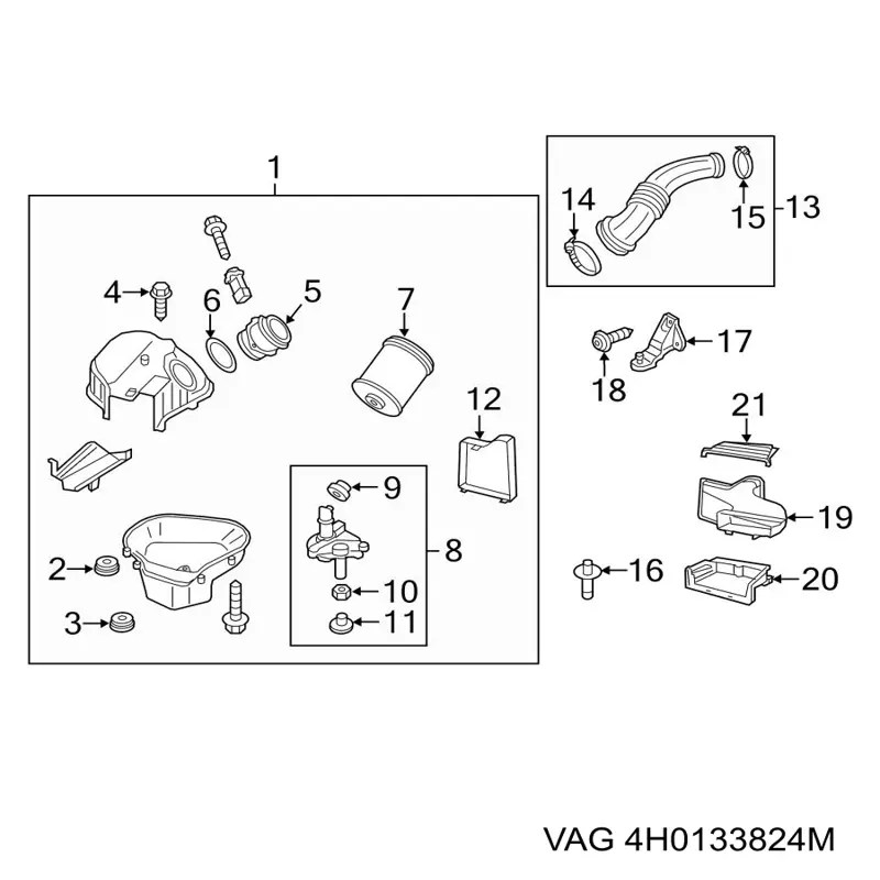 4H0133824M VAG Caixa de filtro de ar