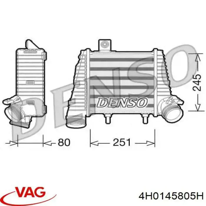 Compre 4H0145805H VAG Radiador de intercooler