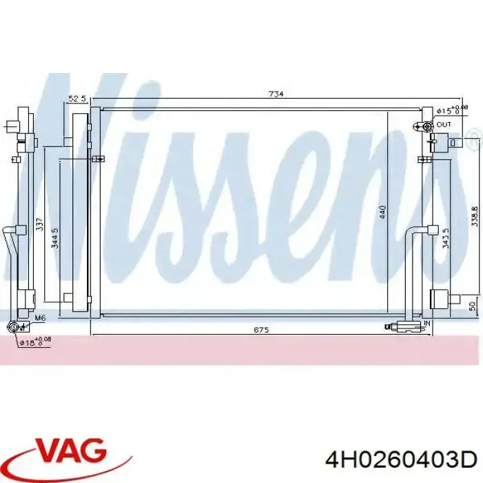 4H0260403D VAG Radiador de aparelho de ar condicionado