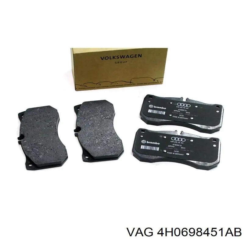 4H0698451AB VAG Sapatas do freio traseiras de disco