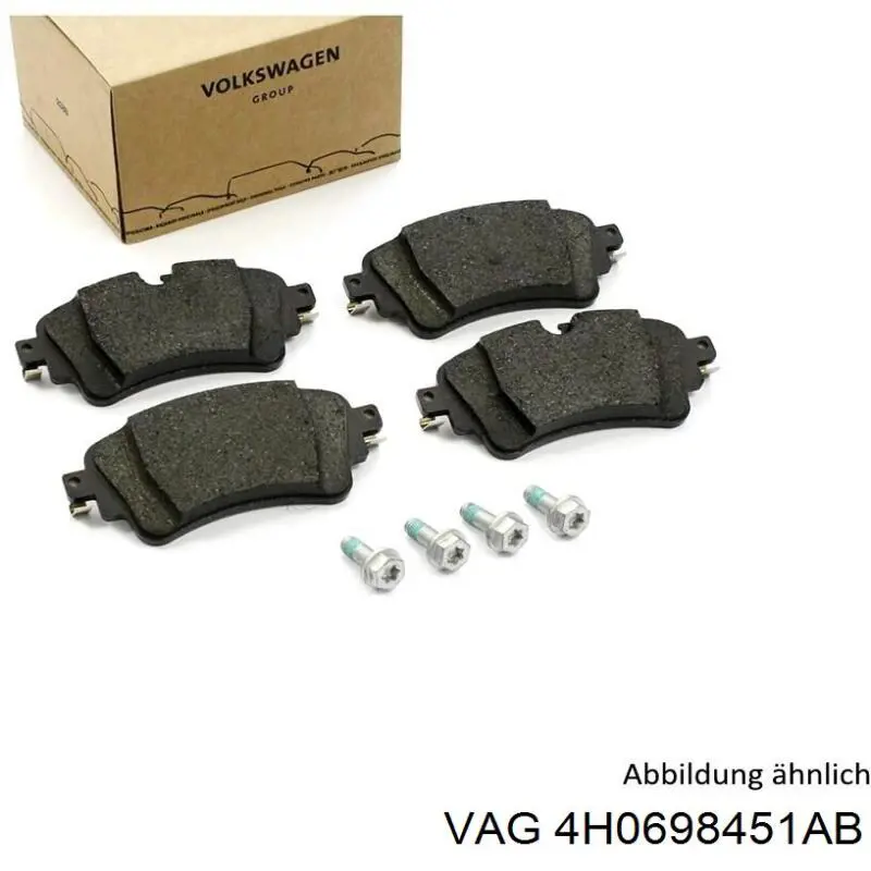 4H0698451AB VAG Sapatas do freio traseiras de disco