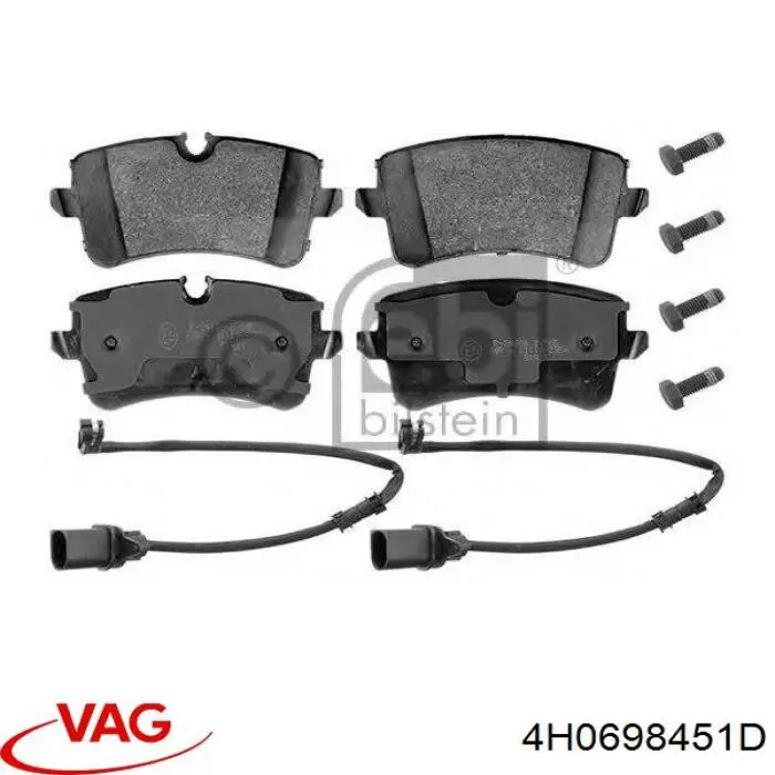 Compre 4H0698451D VAG Sapatas do freio traseiras de disco