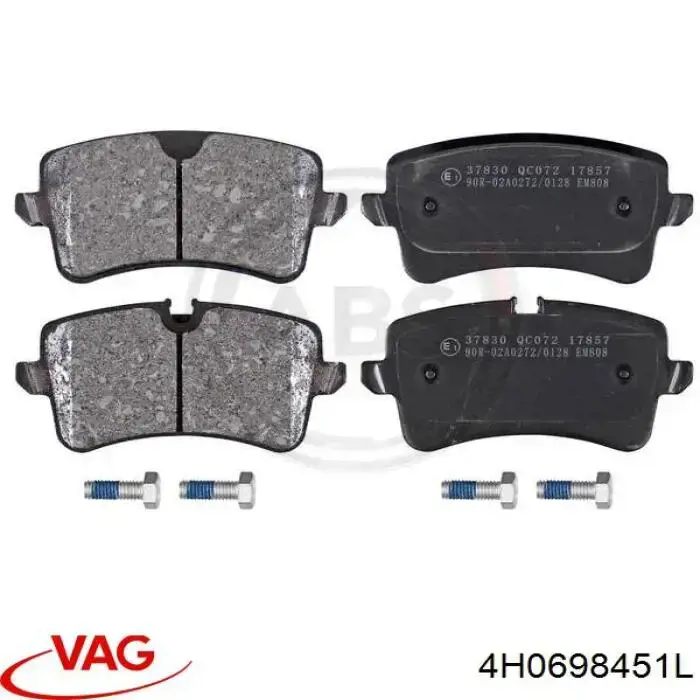 Compre 4H0698451L VAG Sapatas do freio traseiras de disco