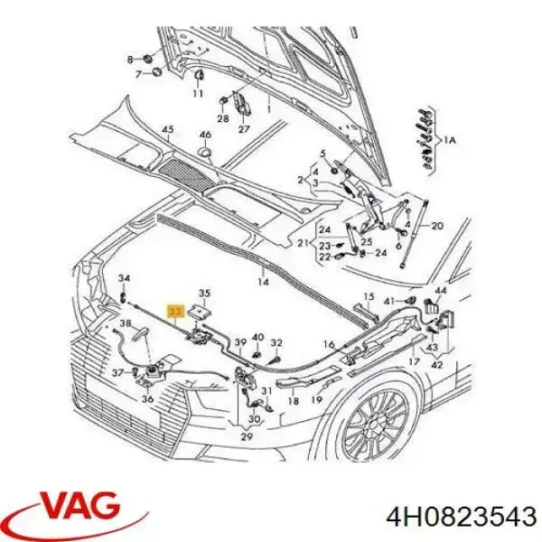 Cabo traseiro de abertura da capota VAG 4H0823543 preço, a partir de 4,59 USD