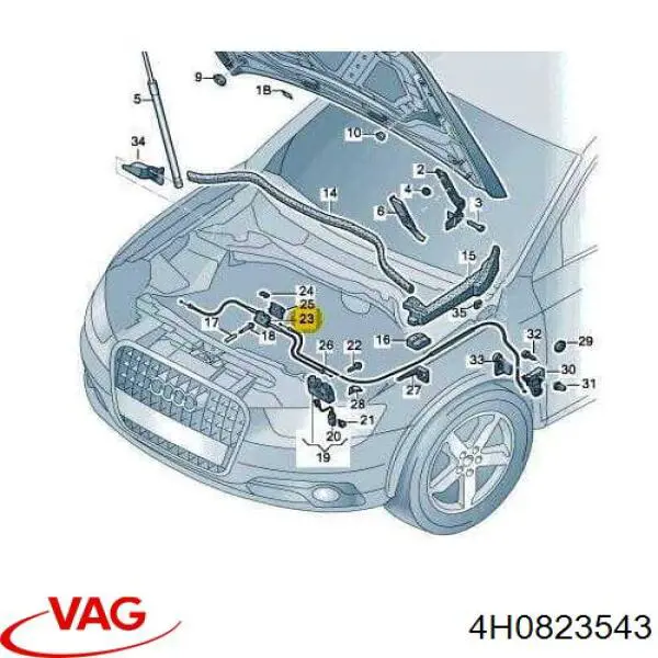 Compre 4H0823543 VAG Cabo traseiro de abertura da capota