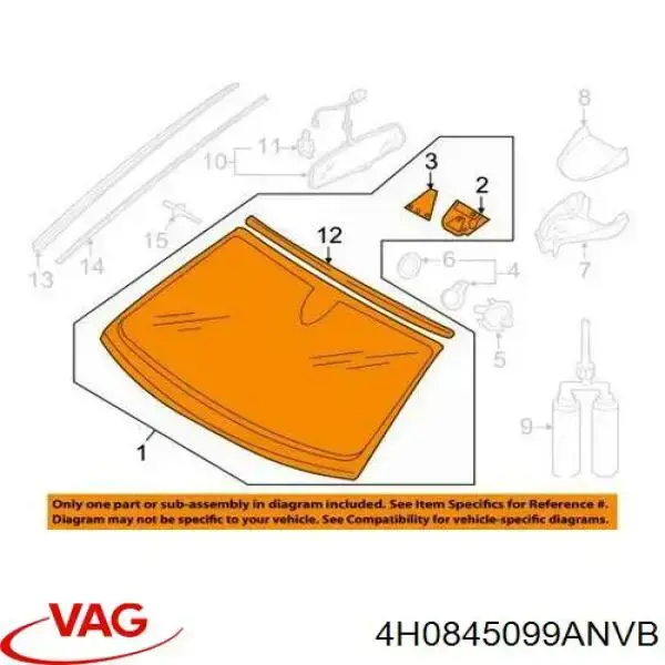 Pára-brisas para Audi A8 D4 4H2, 4H8, 4HC, 4HL