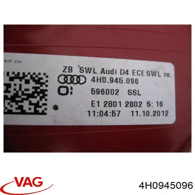 4H0945096 VAG Lanterna traseira direita externa