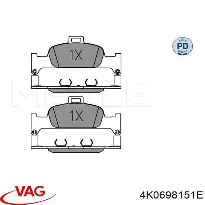 Compre 4K0698151E VAG Sapatas do freio dianteiras de disco