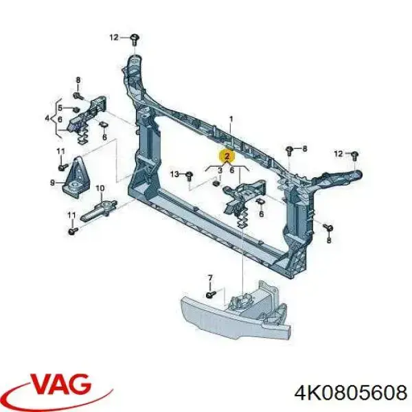 4K0805608 VAG Consola (adaptador) de fixação da luz dianteira direita